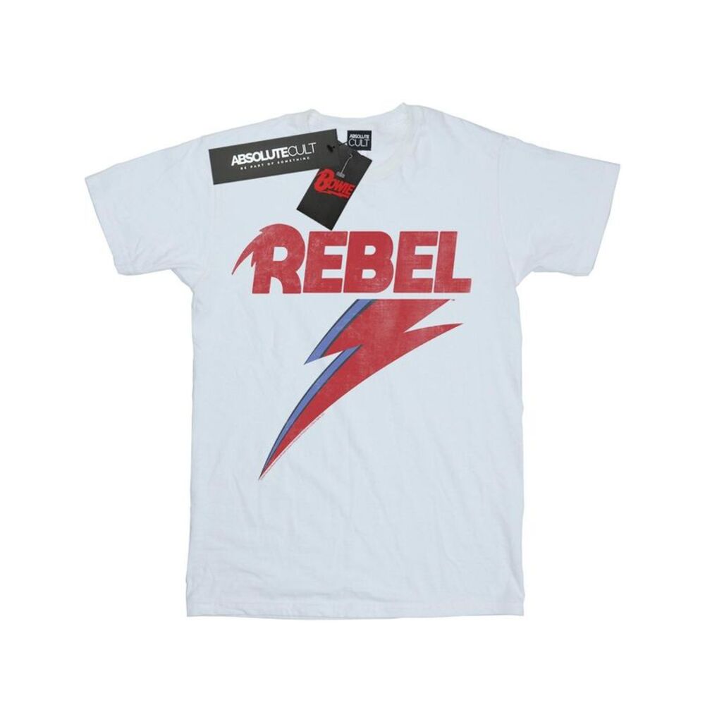 David Bowie Girls Distressed Rebel Cotton T-Shirt / White